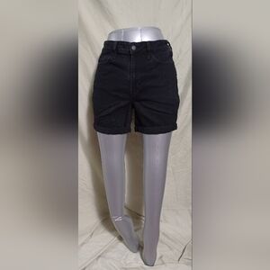 Old Navy Black Rolled-Cuff High Rise Wow Denim Shorts